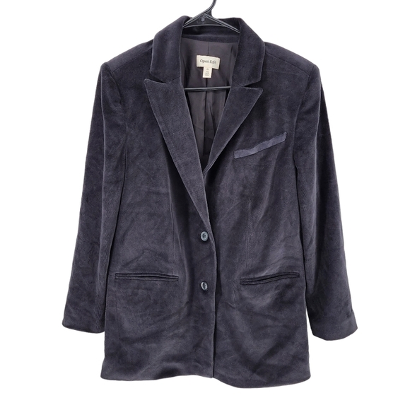 Open Edit Women's Velvet Two-Button Notch Lapel Suit - XS - Picture 1 of 6